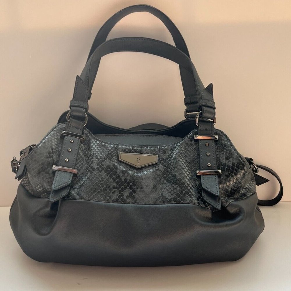 Simply Vera Vera Wang Faux Leather Women's Satchel Grey Snake Buena Satchel Bag